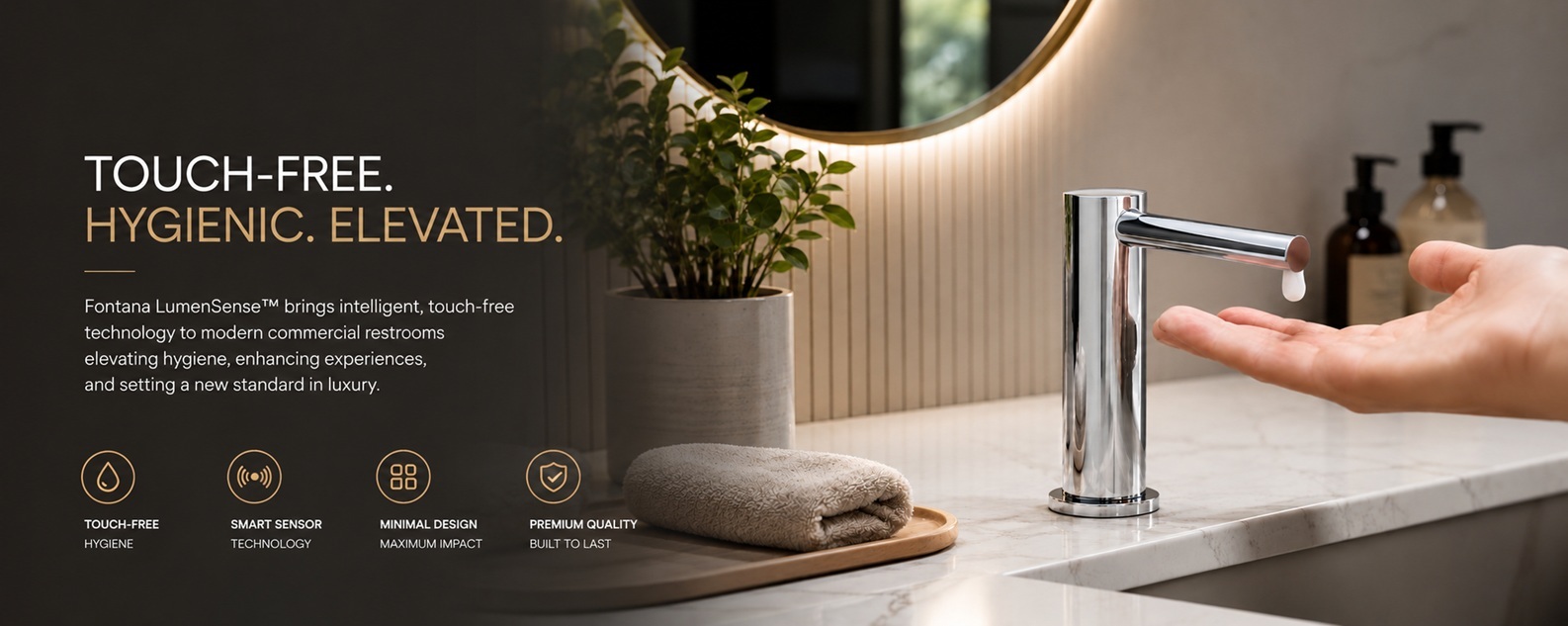 FontanaShowers luxury touchless commercial restroom banner