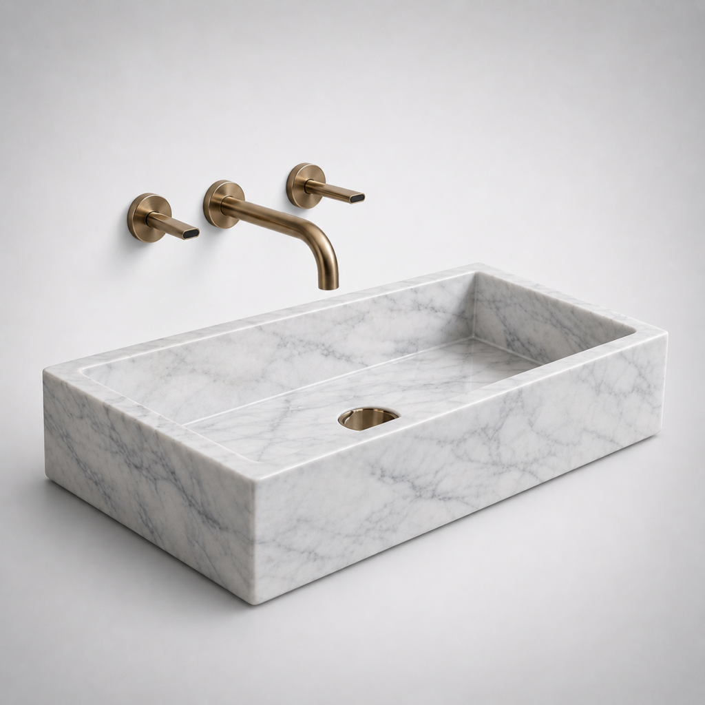 BathSelect antique brass faucet with bowl alternate view