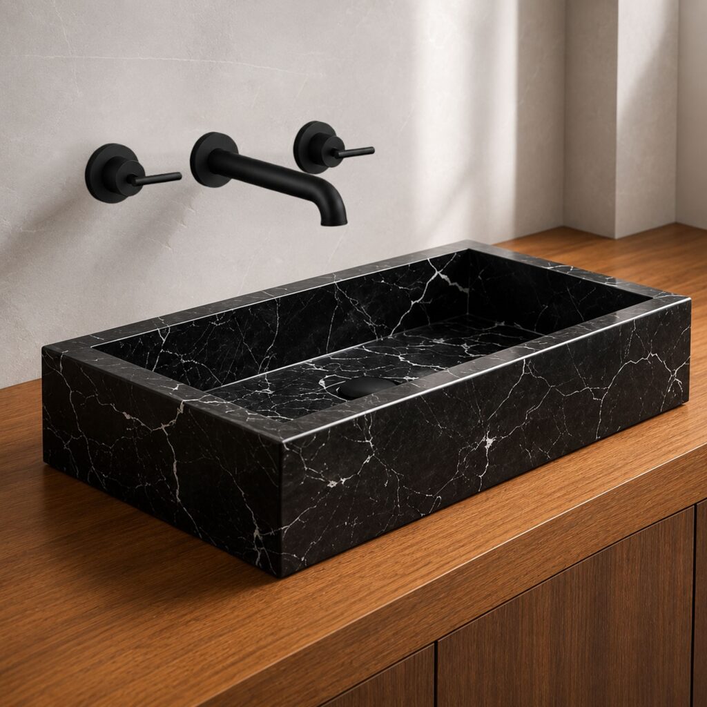 BathSelect matte black faucet with bowl alternate view