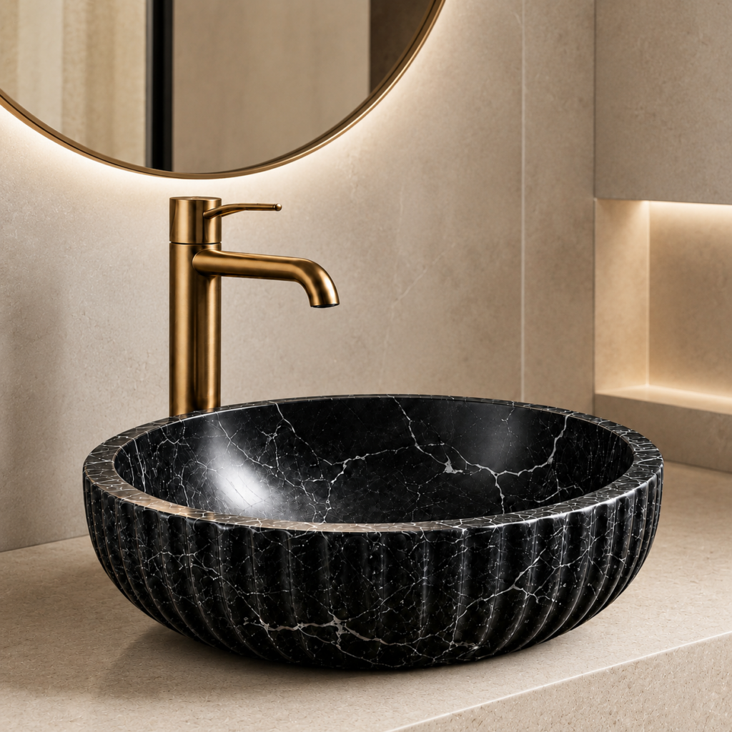 BathSelect brushed brass faucet with bowl for coordinated bathroom