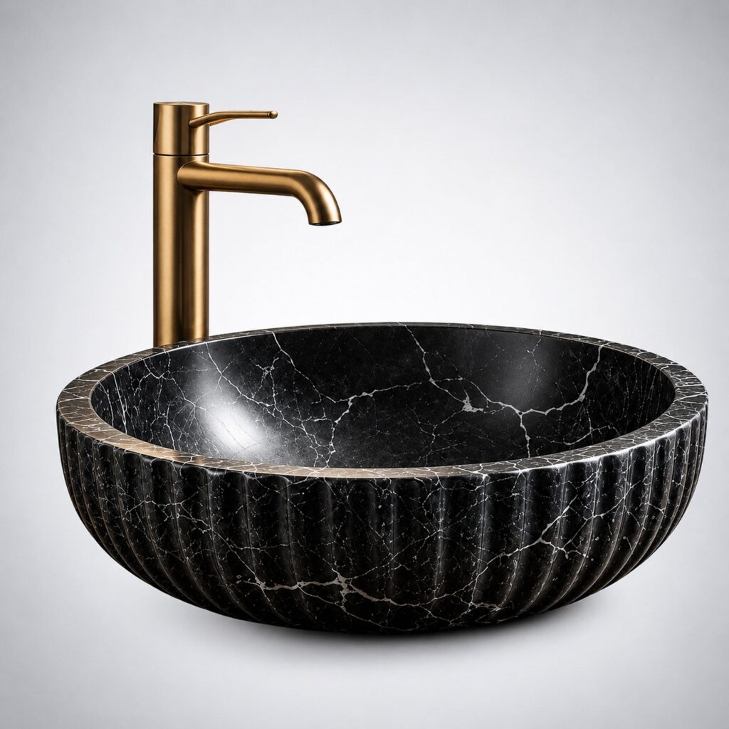 BathSelect brushed brass faucet with bowl alternate view for coordinated bathroom