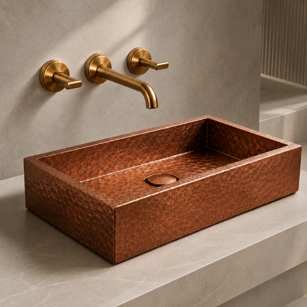 BathSelect brushed gold faucet with bowl for modern luxury space