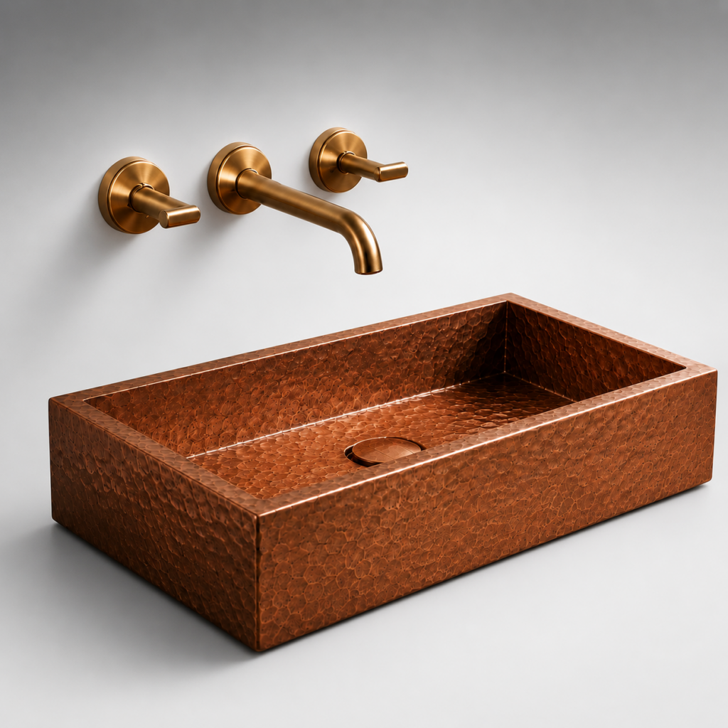 BathSelect brushed gold faucet with bowl alternate view for modern luxury space
