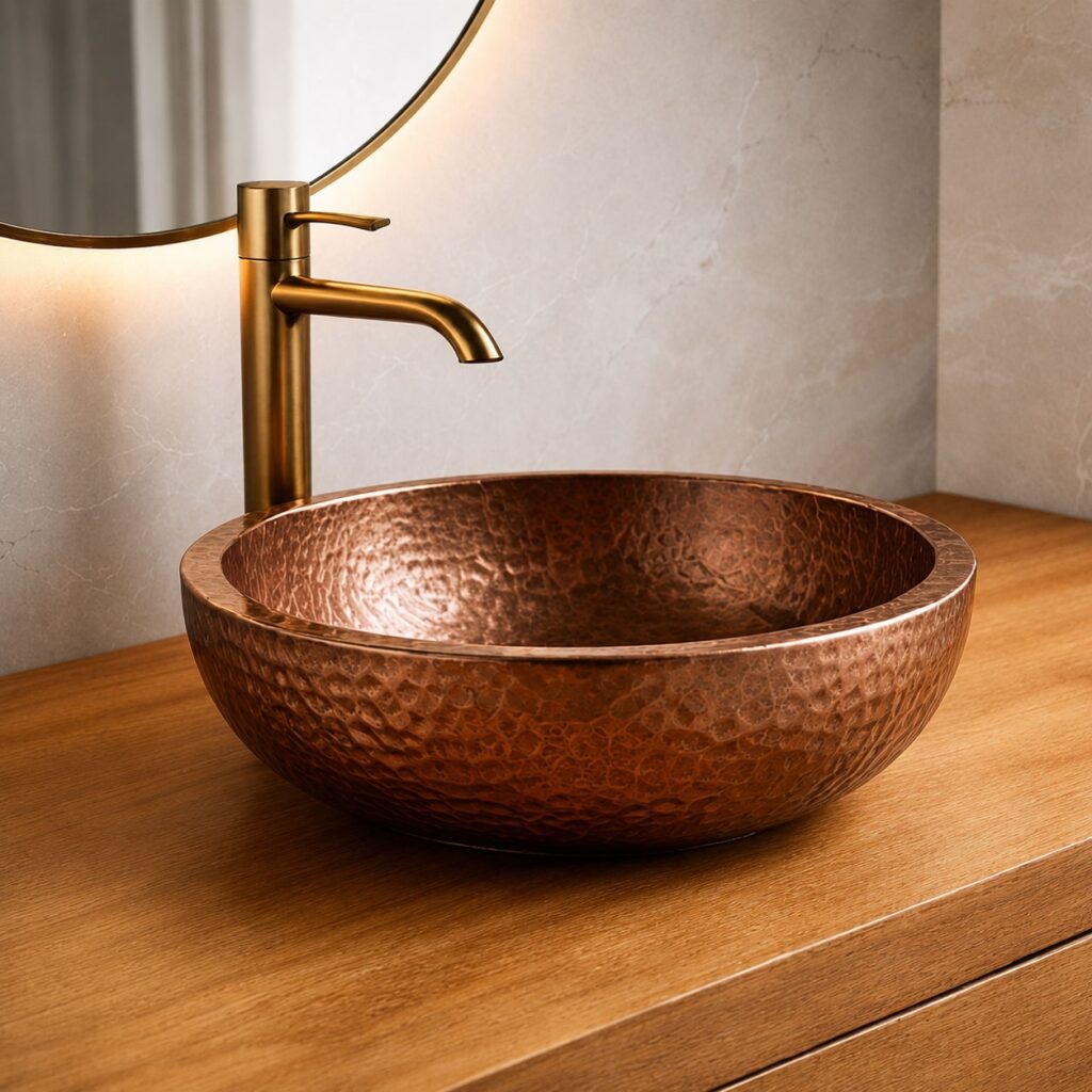 BathSelect brushed gold faucet with bowl for premium sink area
