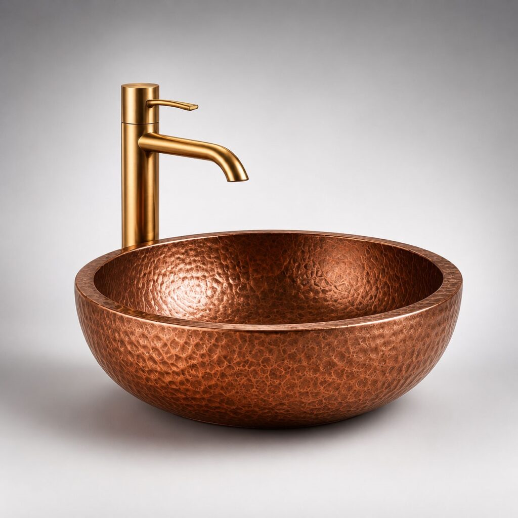 BathSelect brushed gold faucet with bowl alternate view for premium sink area