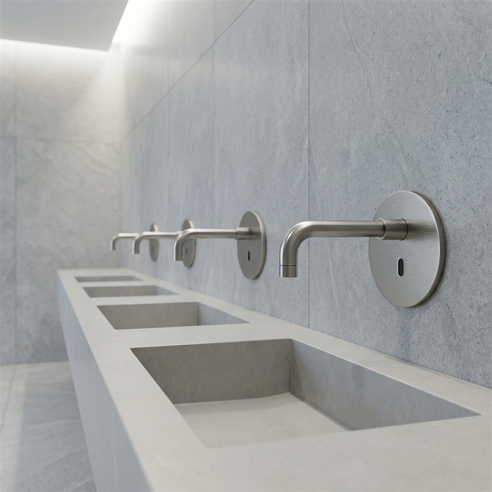 Fontana brushed nickel touchless commercial faucet