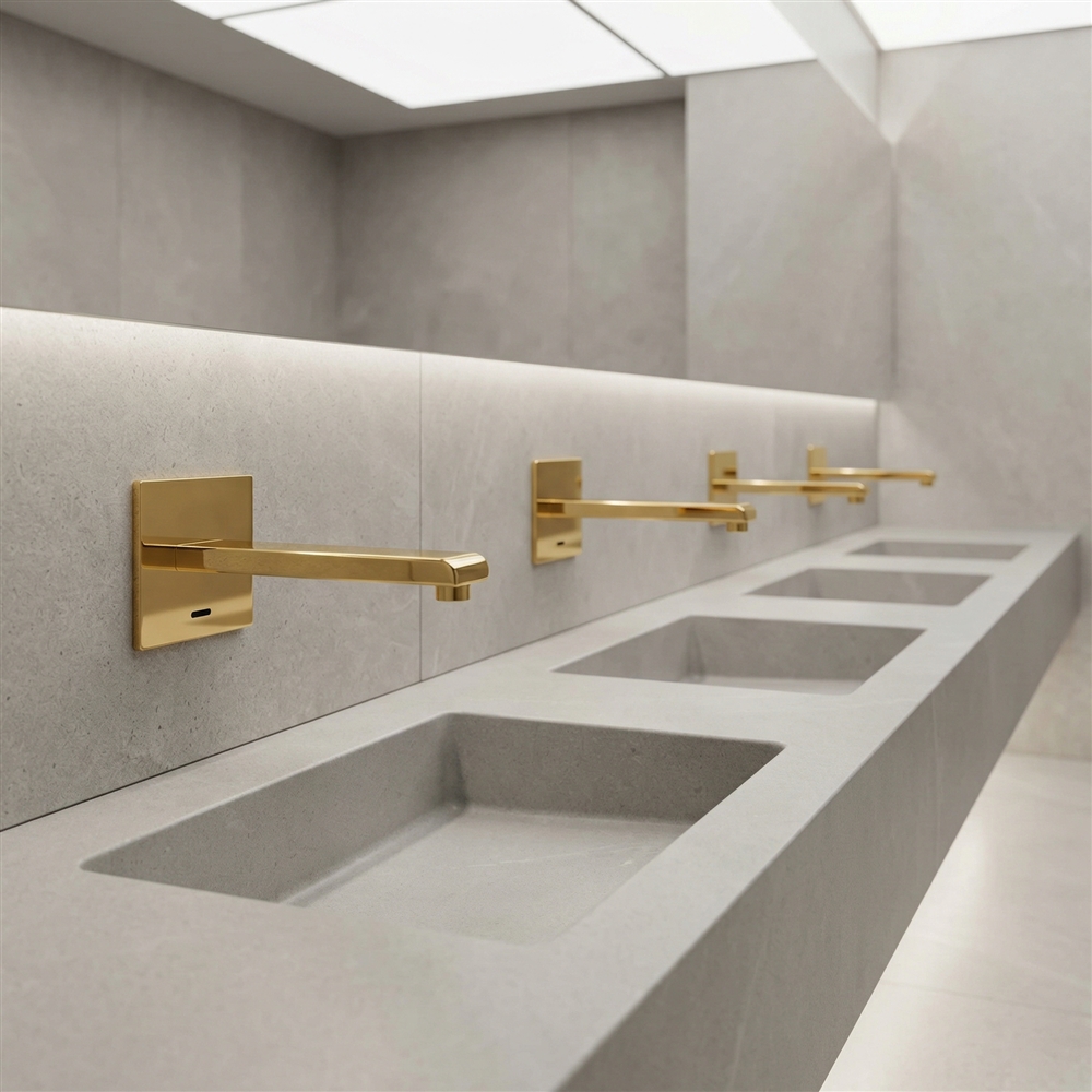 Fontana matte white touchless commercial faucet