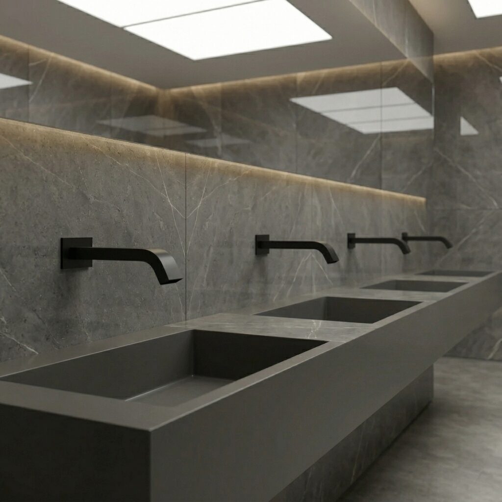 Fontana matte black touchless commercial faucet