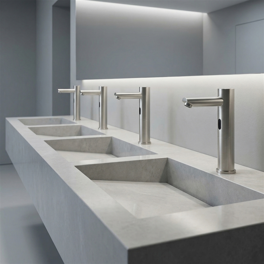 Fontana brushed nickel touchless commercial faucet