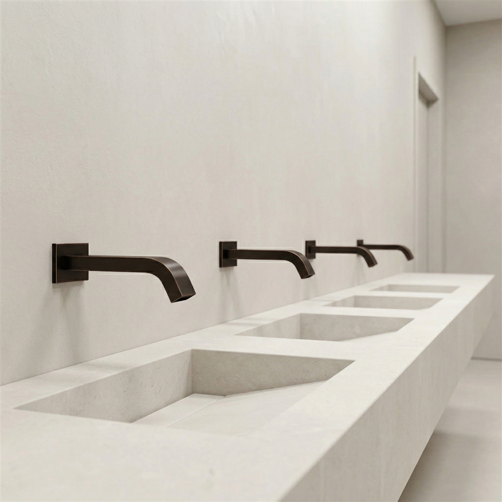 Fontana Vessel Sink and Oil-Rubbed-Bronze Wall Touchless Motion Sensor Faucet - DSFD0023BR