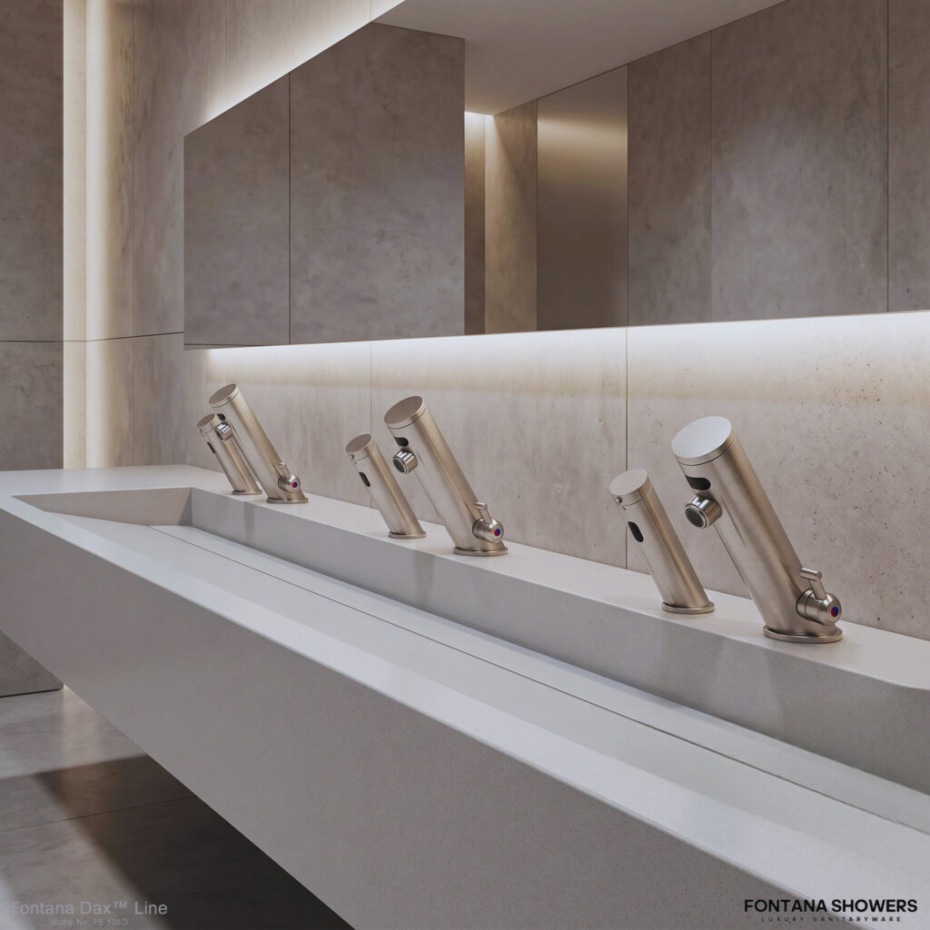 Fontana brushed nickel touchless commercial faucet