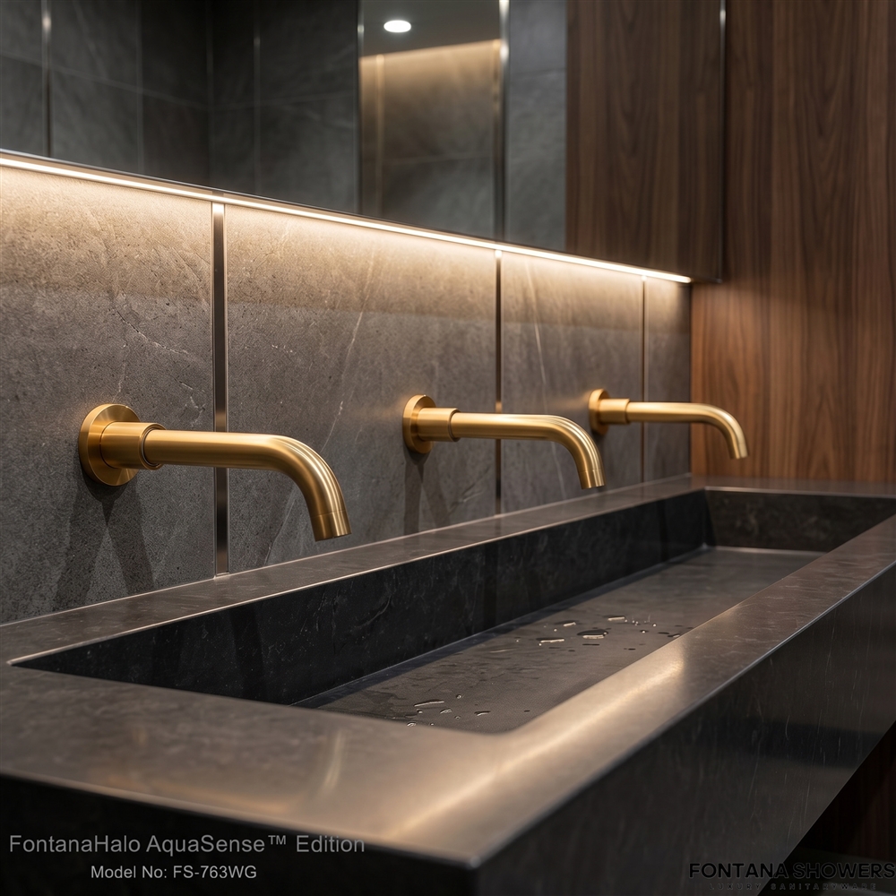 Fontana matte white touchless commercial faucet