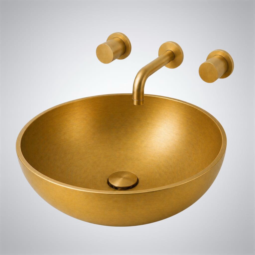 Fontana brushed gold faucet with bowl
