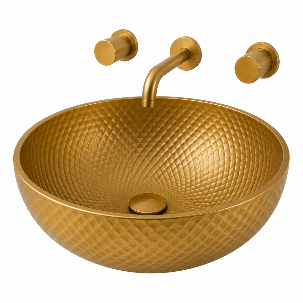Fontana brushed gold faucet with bowl for upscale project