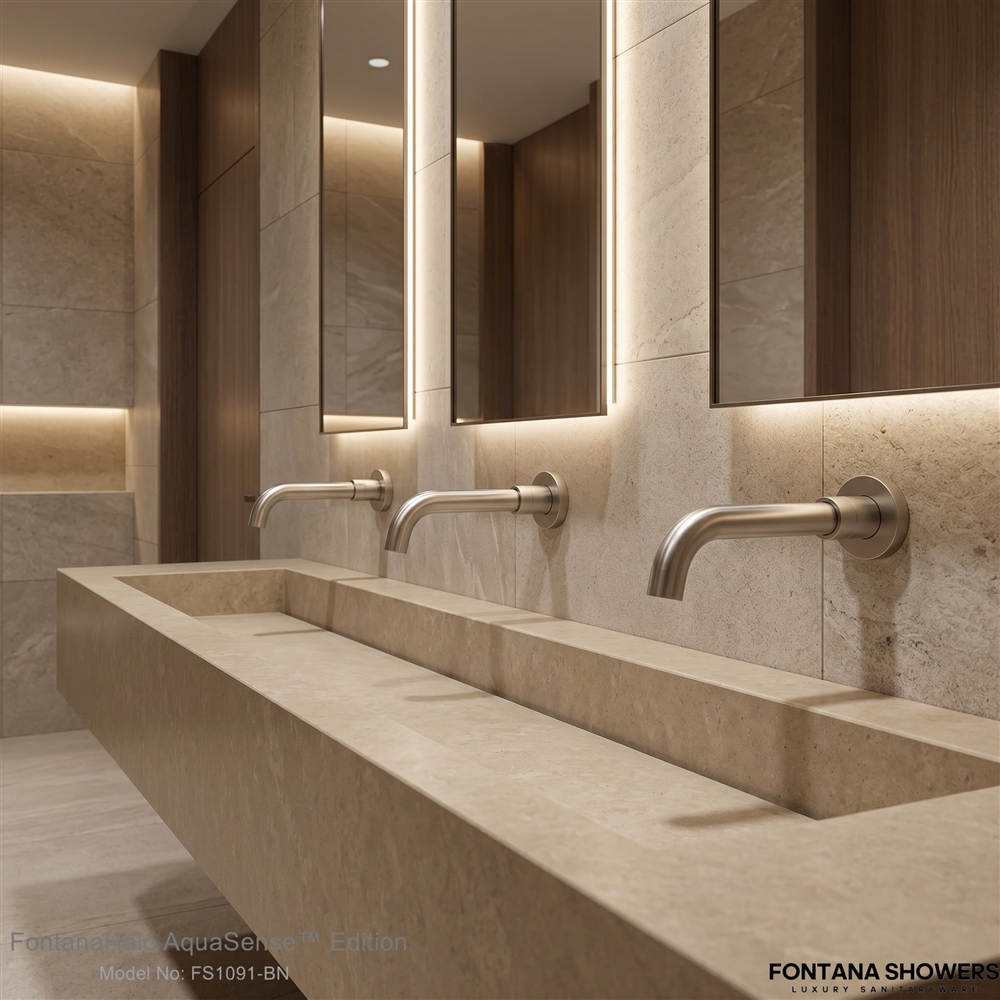 Fontana brushed nickel touchless commercial faucet