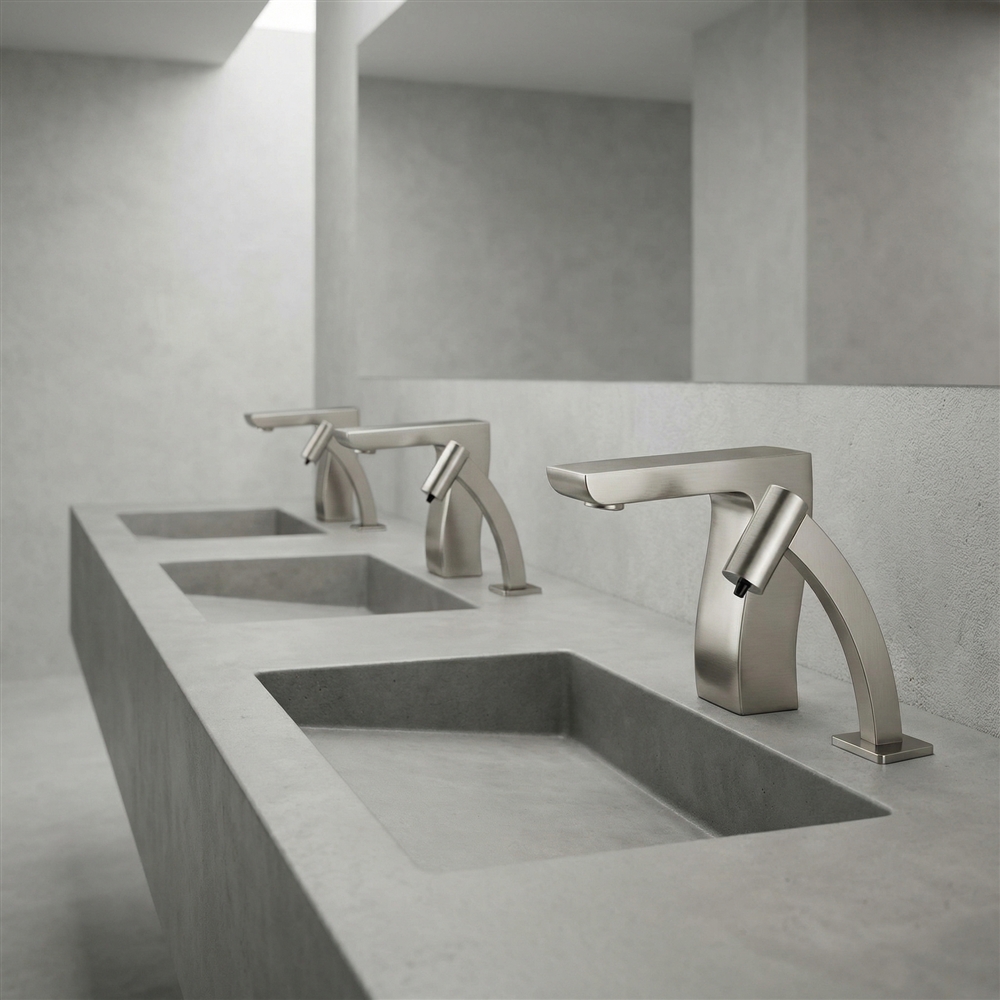 Fontana brushed nickel touchless commercial faucet