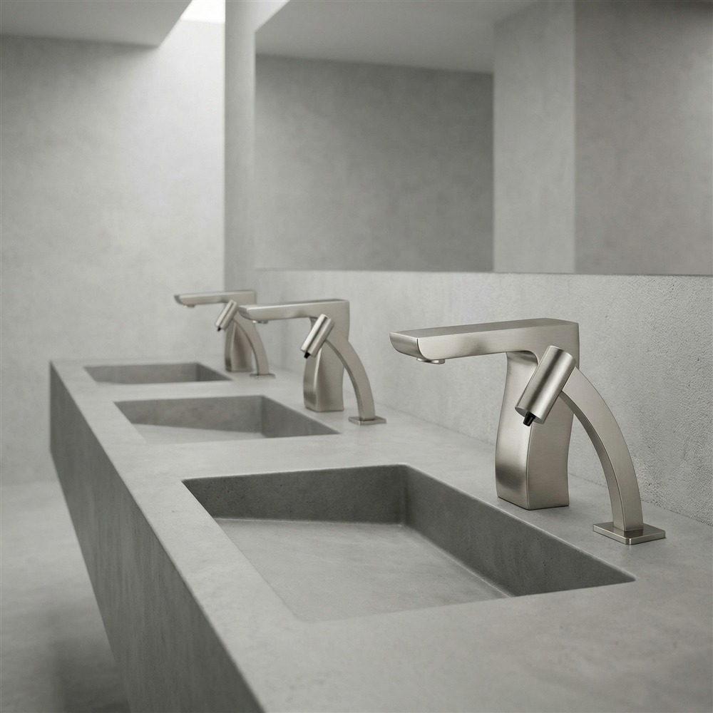 Fontana brushed nickel touchless commercial faucet