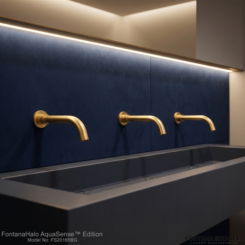Fontana brushed gold touchless commercial faucet
