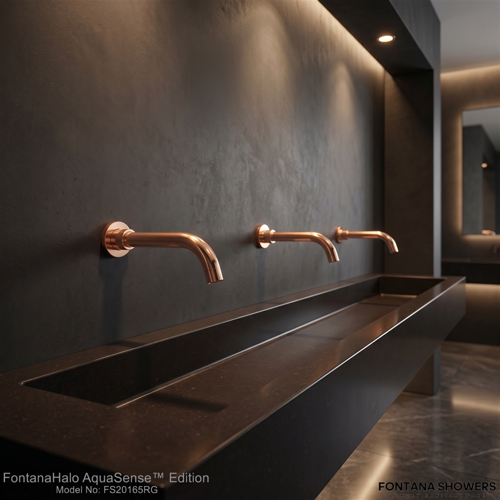 Fontana rose gold touchless commercial faucet