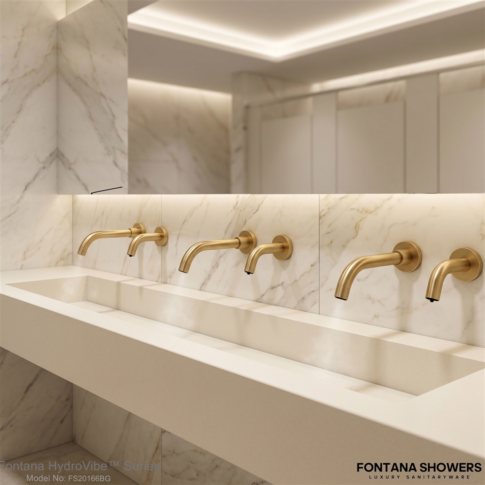 Fontana brushed gold touchless commercial faucet