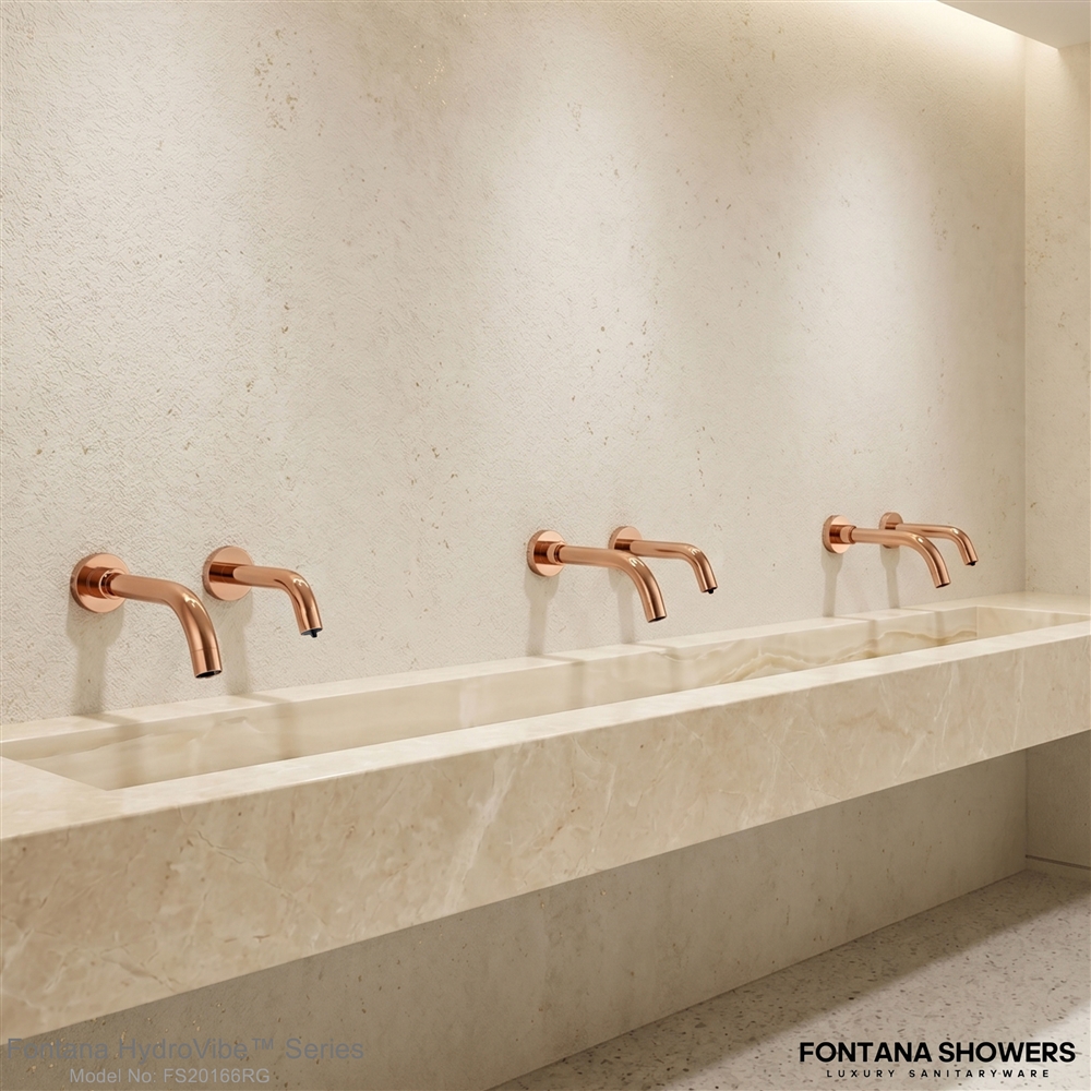 Fontana HydroVibe Series Rose Gold Sensor Faucet & Soap Dispenser - FS20166RG