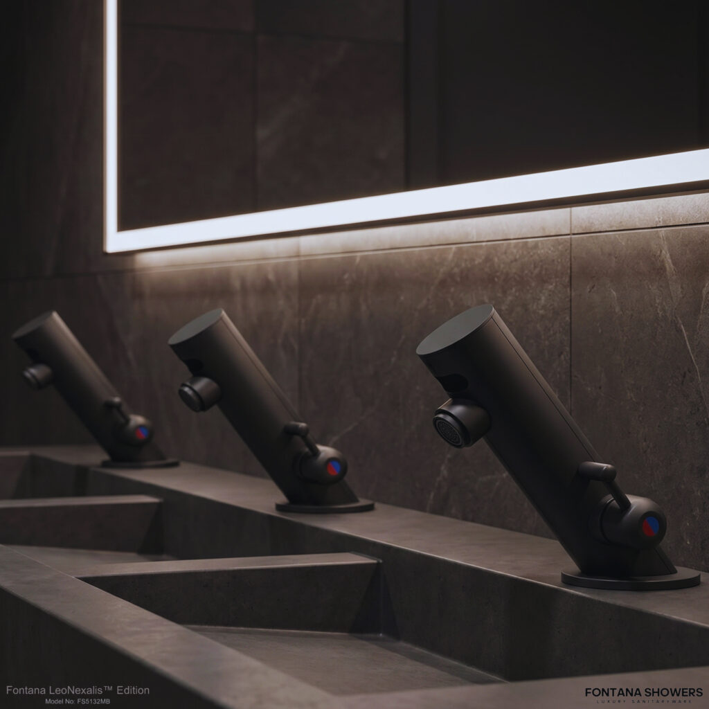 Fontana matte black touchless commercial faucet