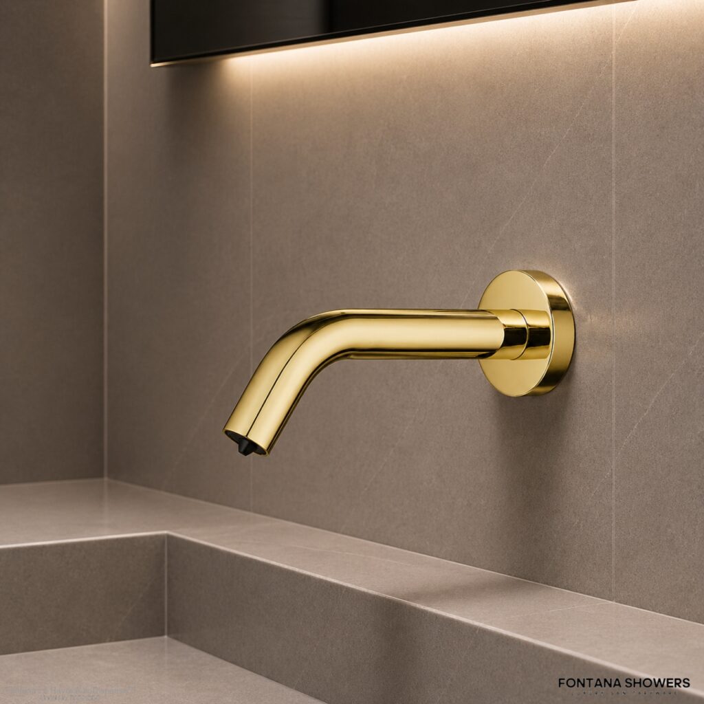 Fontana FS7012BG brushed gold automatic soap dispenser side view