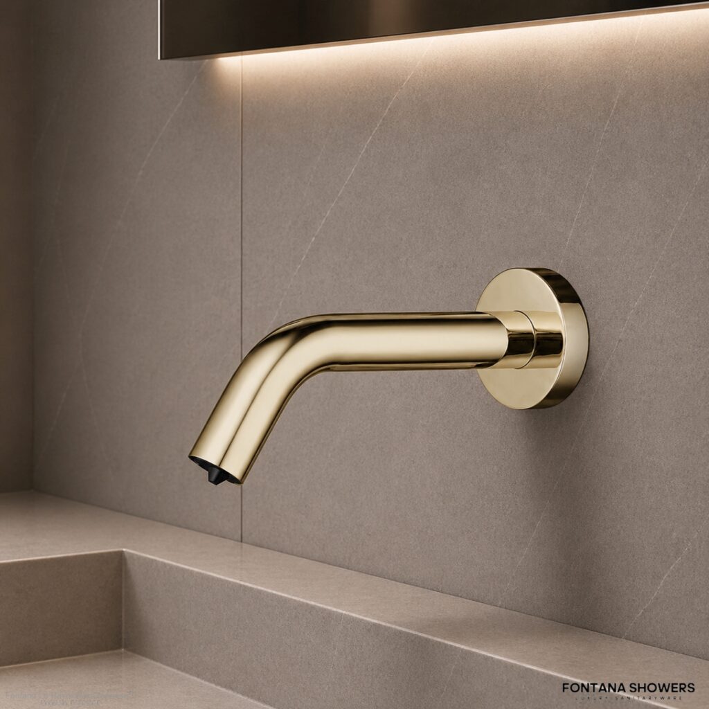 Fontana chrome automatic soap dispenser side view