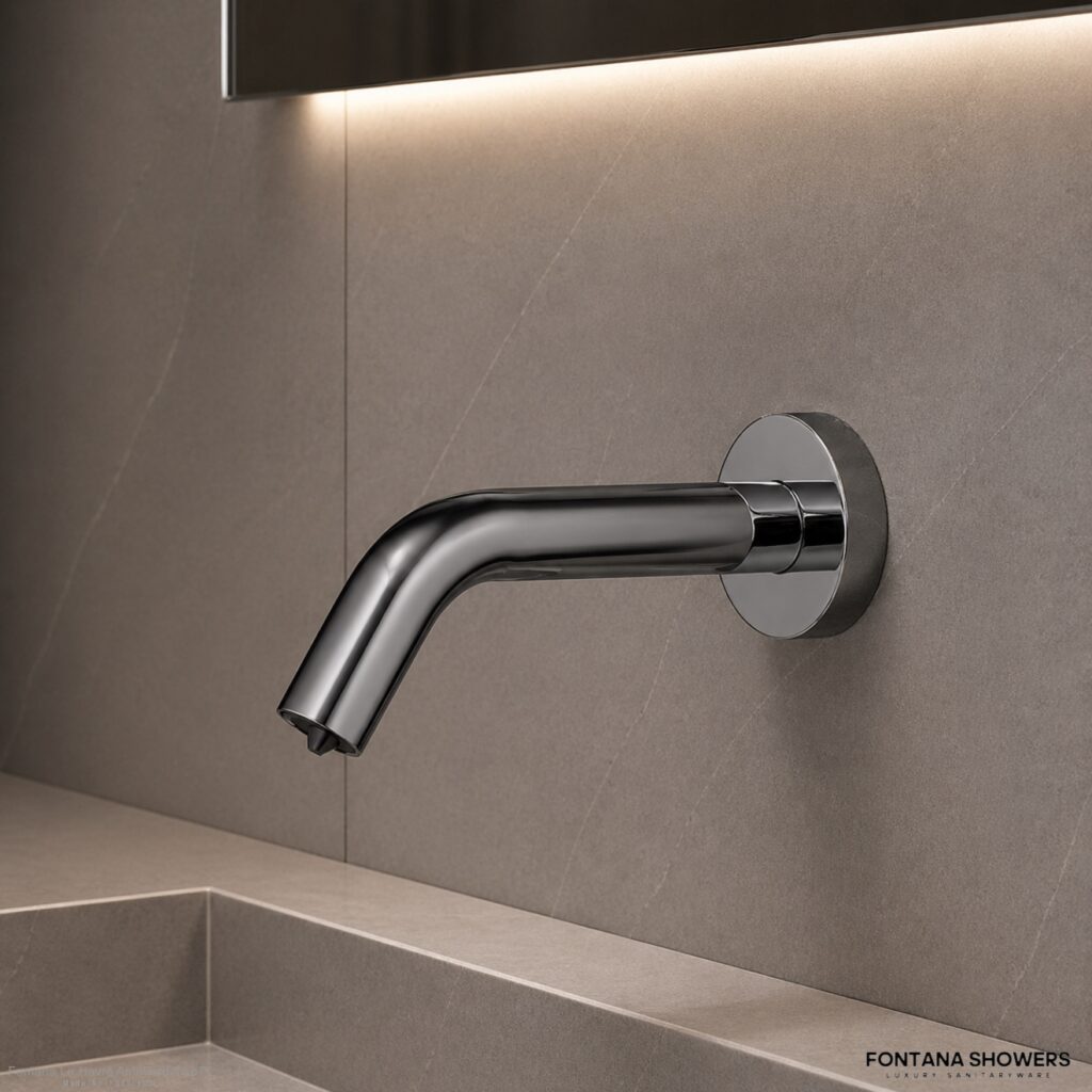 Fontana gunmetal gray automatic soap dispenser side view