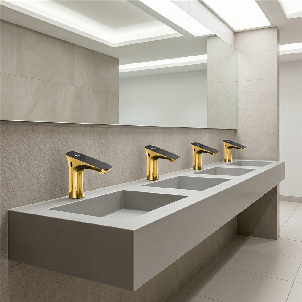 Fontana brushed gold touchless commercial faucet