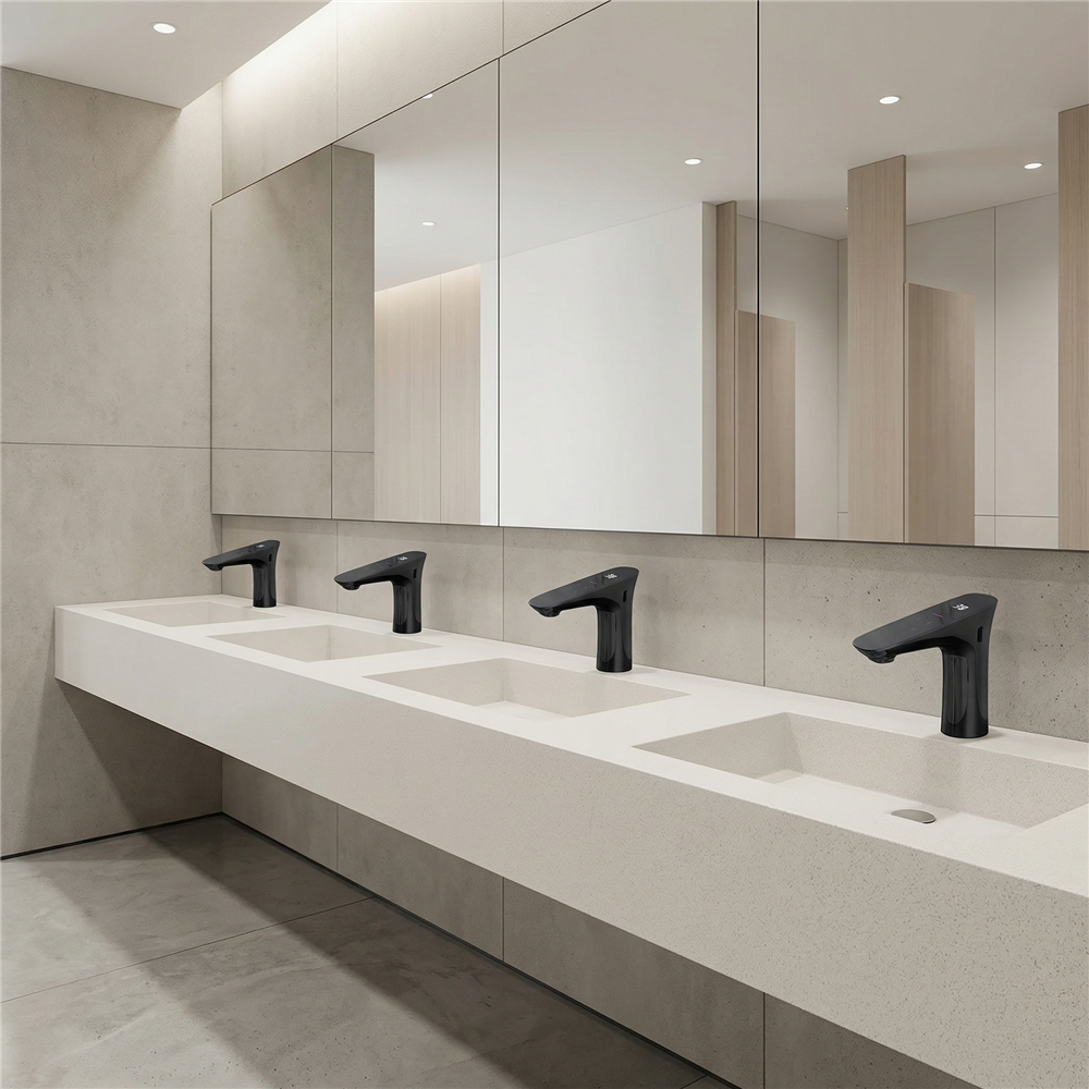 Fontana matte black touchless commercial faucet