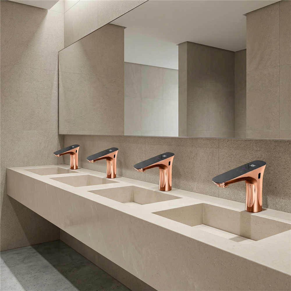 Fontana rose gold touchless commercial faucet