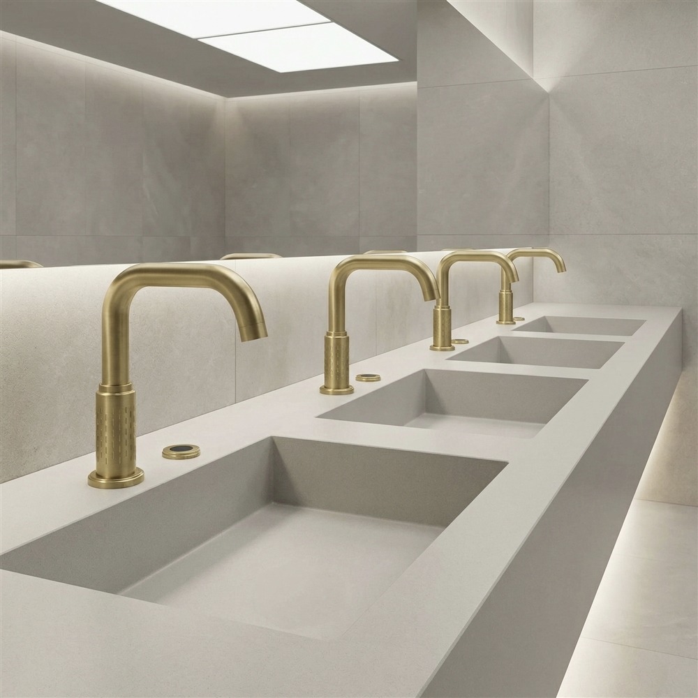 Fontana brushed gold touchless commercial faucet