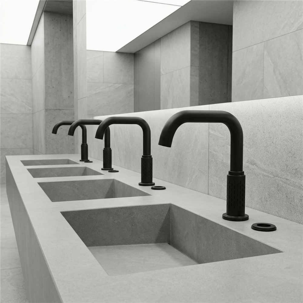 Fontana matte black touchless commercial faucet