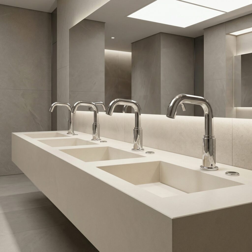 Fontana polished chrome touchless commercial faucet