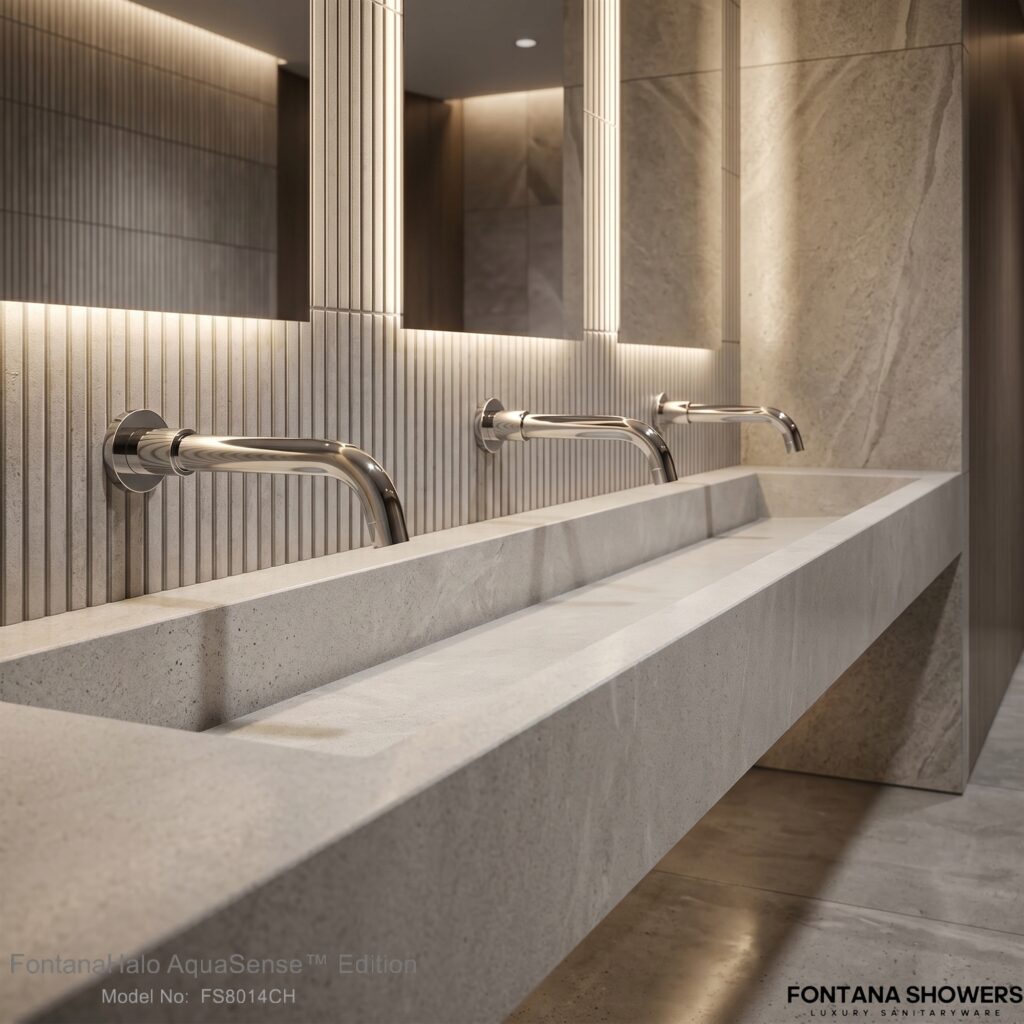 Fontana polished chrome touchless commercial faucet