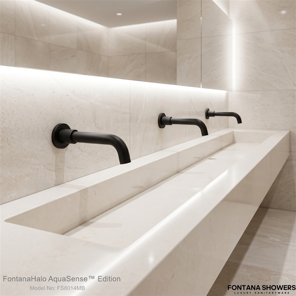 Fontana matte black touchless commercial faucet