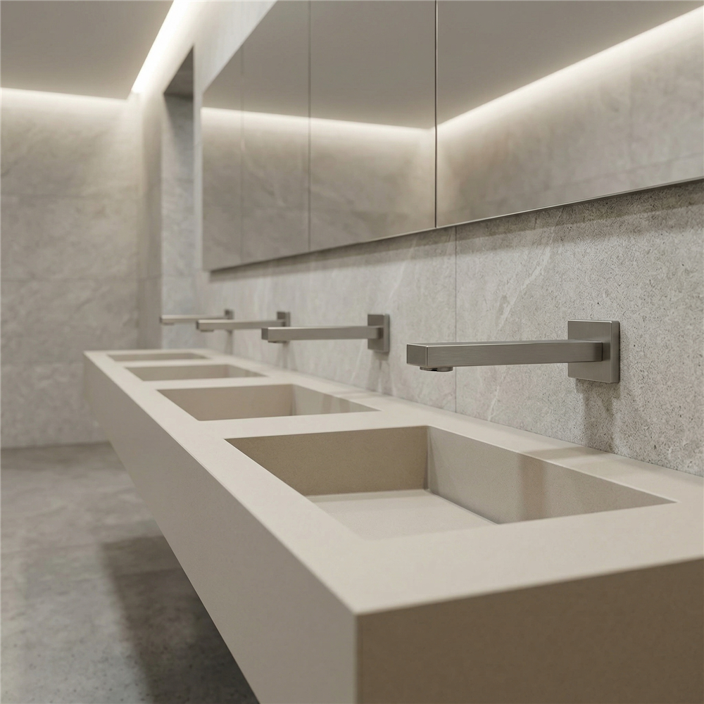 Fontana brushed gold touchless commercial faucet