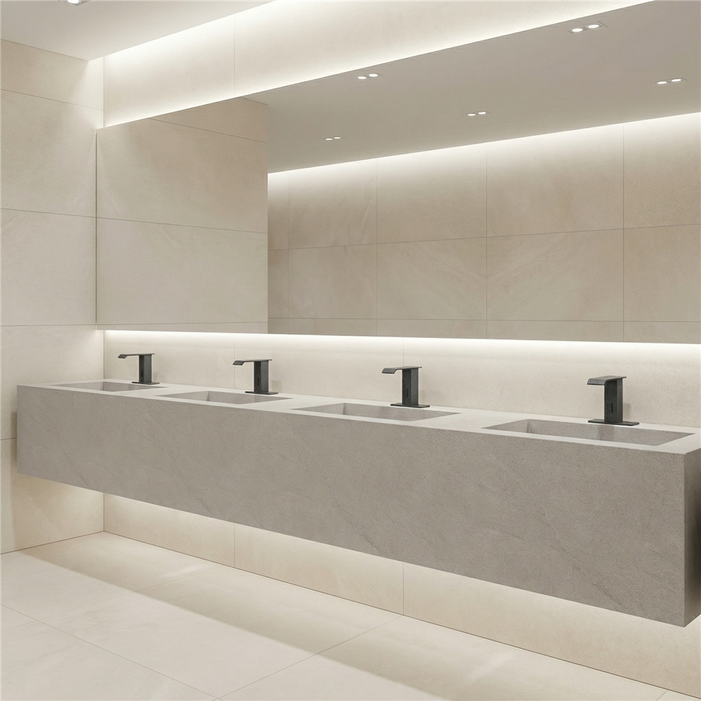 Fontana brushed gold touchless commercial faucet
