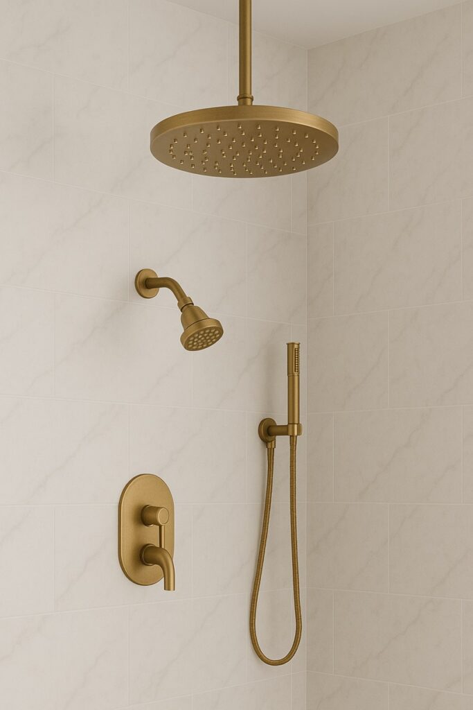 Modern luxury rainfall shower system for upscale bathroom design