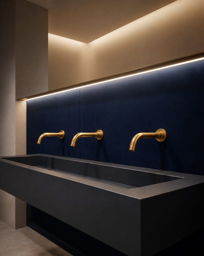 Fontana Navy Luxury Restroom Concept