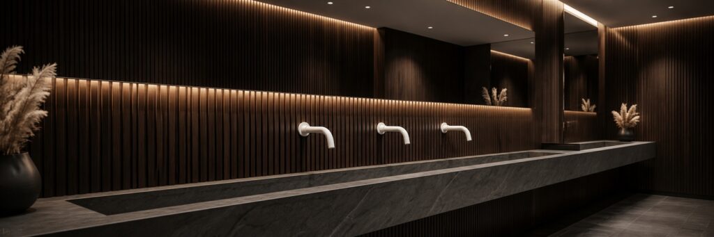 Fontana White Luxury Restroom Concept