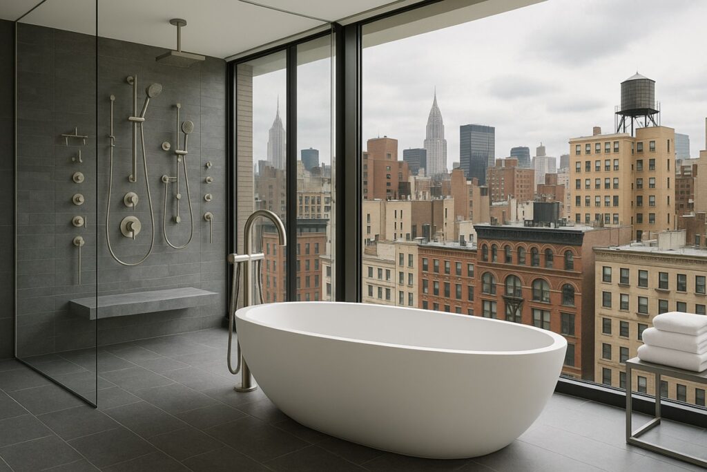 Modern thermostatic spa shower system for luxury bathrooms