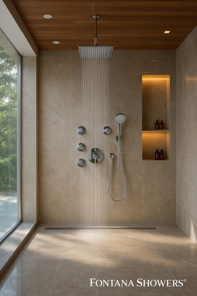 Modern thermostatic designer shower system