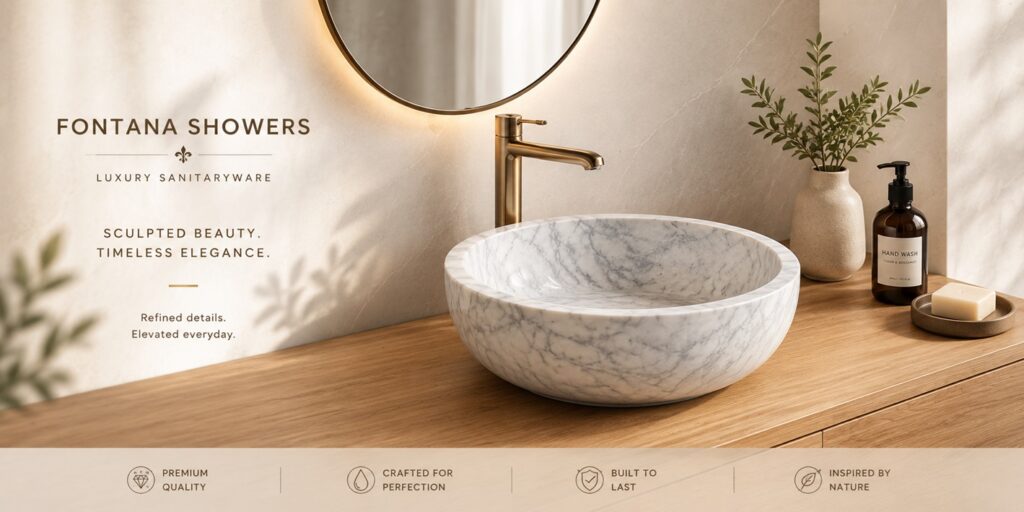 Commercial touchless faucet in luxury facility restroom