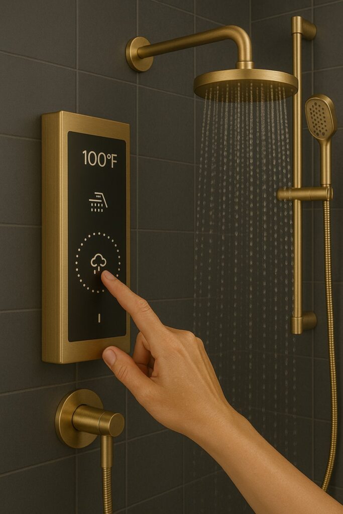 Luxury smart thermostatic shower system for modern bathroom design