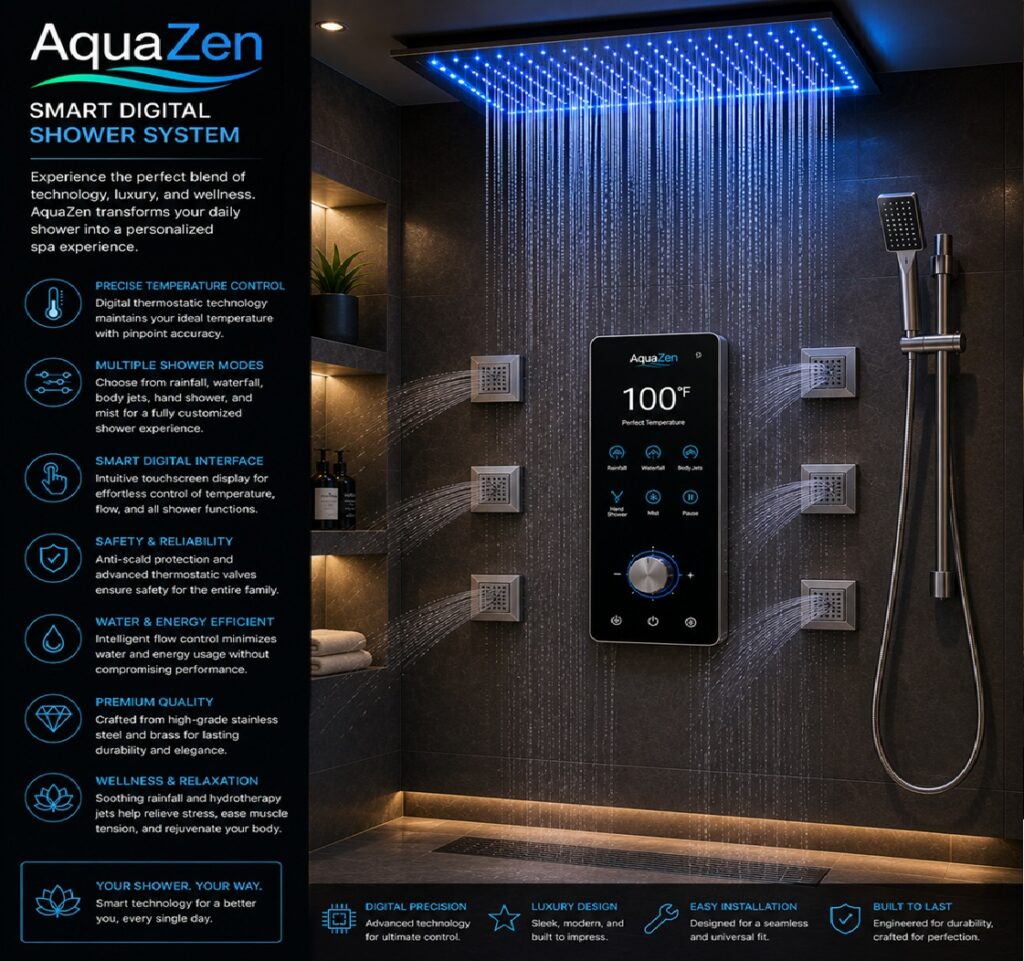 Smart digital shower system