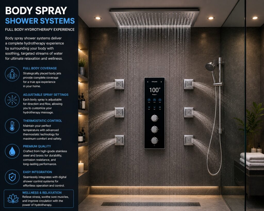 Body spray shower system