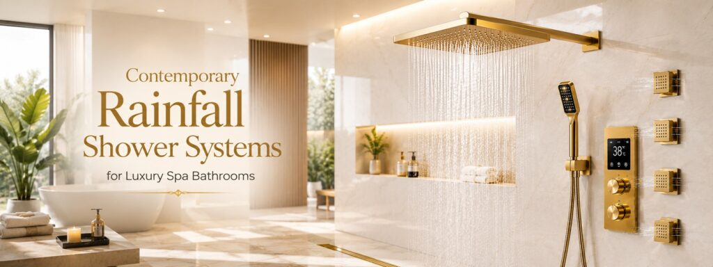 Water efficient rainfall shower