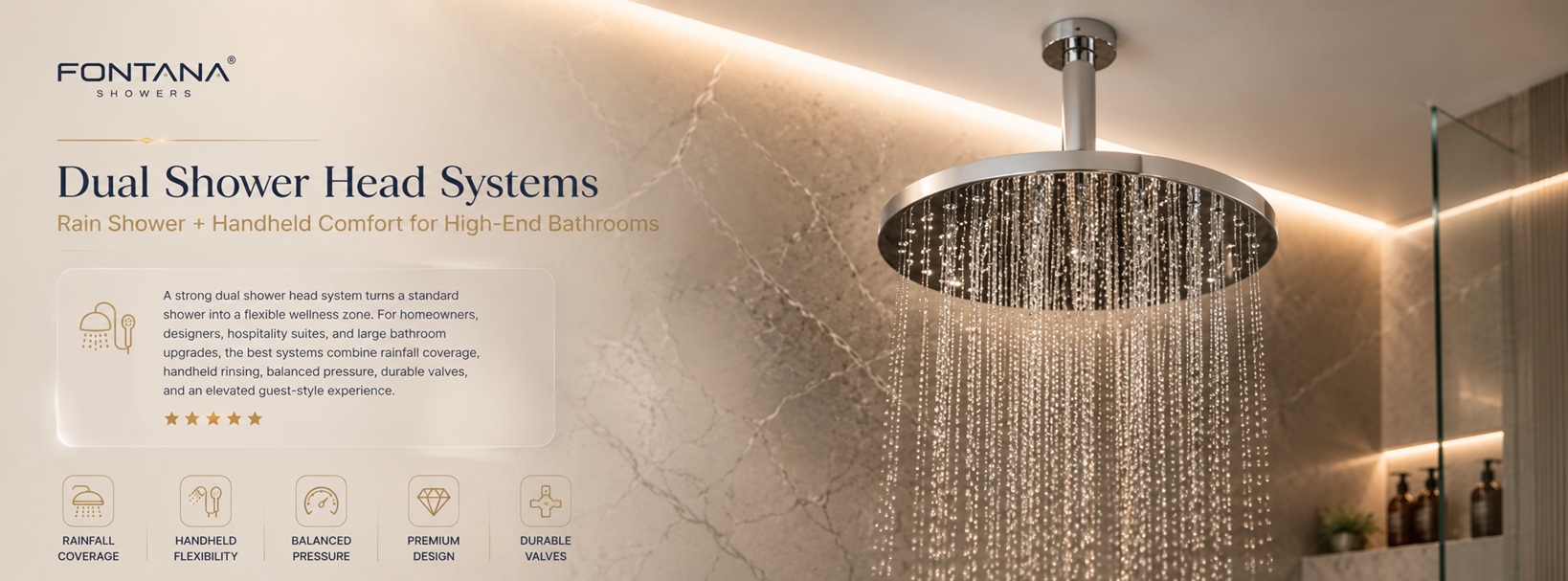 Dual Shower Head Systems Rain Shower
